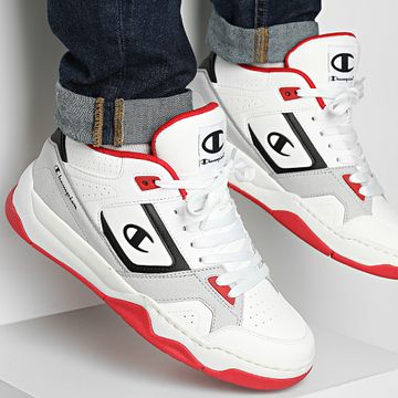 Champion - Overtime Mid Mid Cut Shoe S22274 Bianco Rosso Nero Scarpe da ginnastica