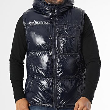 KZR - Cappotto senza maniche con cappuccio blu navy
