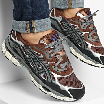 Asics - Cestini Gel Nyc 12033A83 Marrone Rosso Nero