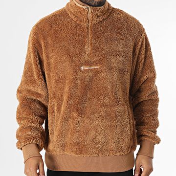 Champion - Maglione con collo a zip in pile Polar 220285 Cammello