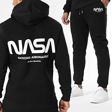 NASA - Set di pantaloni da jogging e felpa futuristica con cappuccio nero