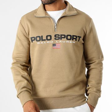 Polo Sport Ralph Lauren - Camel Sport Logo Zip Collar Sweat Top