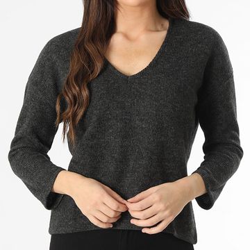 Vero Moda - Blis Maglione donna con scollo a V Grigio antracite