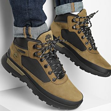 Timberland - Stivali Field Trekker Mid Lace A6DPS Olive Nubuck Nero