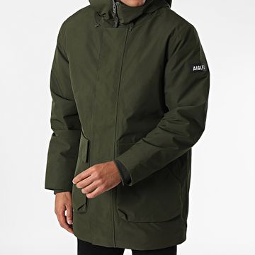 Aigle - AD089 Parka con cappuccio verde kaki