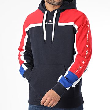 Champion - Felpa con cappuccio 220331 blu navy rosso