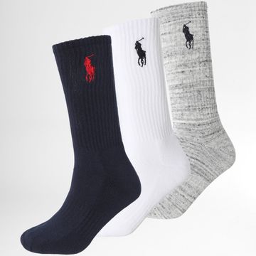 Polo Ralph Lauren - Confezione da 3 paia di calzini Original Player Navy White Grey Mottled