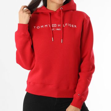 Tommy Hilfiger - Felpa con cappuccio da donna Corp Logo 3598 Rosso