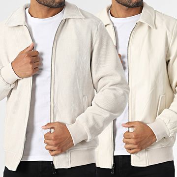 MTX - Giacca reversibile in similpelle beige chiaro