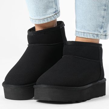 Only - Stivali Felicia da donna foderati di teddy con piattaforma nera