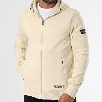 Petrol Industries - SWH334 Felpa con cappuccio e zip beige