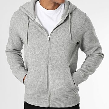 Produkt - GMS Basic Felpa con cappuccio e zip Grigio erica