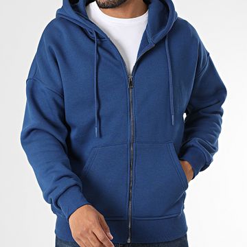 Classic Series - Felpa con cappuccio con zip blu navy
