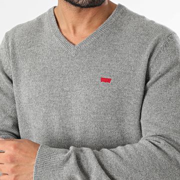Levi's - A8618 Maglione grigio screziato con scollo a V