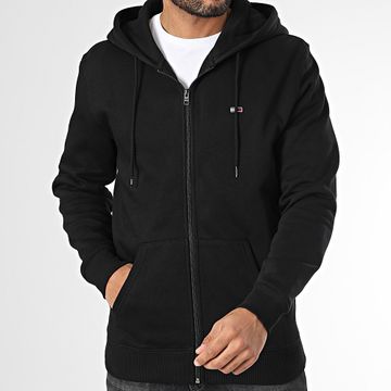Tommy Jeans - Felpa Flag Zip con cappuccio 0743 Nero