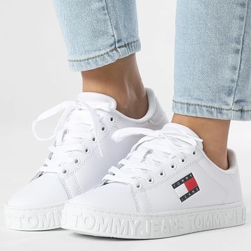Tommy Jeans - Scarpe da ginnastica da donna Logo Outsole Sneaker Essential 2703 Bianco