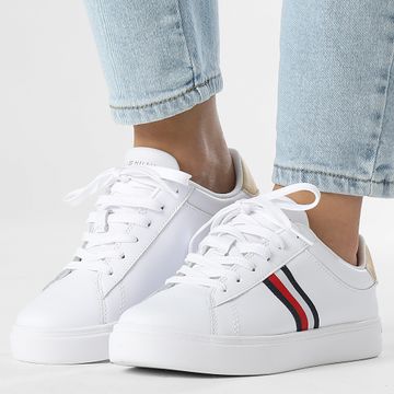 Tommy Hilfiger - Sneaker Essential Court Donna Stripes 8321 Bianco