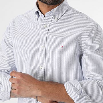 Tommy Hilfiger - Camicia a maniche lunghe Heritage Oxford Stripe 6238 Bianco Blu Navy