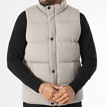 Classic Series - Cappotto senza maniche a righe beige