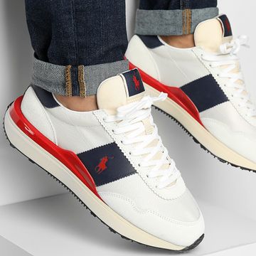 Polo Ralph Lauren - Scarpe da ginnastica Train 89 Bianco Navy Rosso