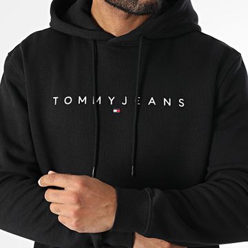 Tommy Jeans - Felpa con cappuccio Linear Logo 0746 Nero