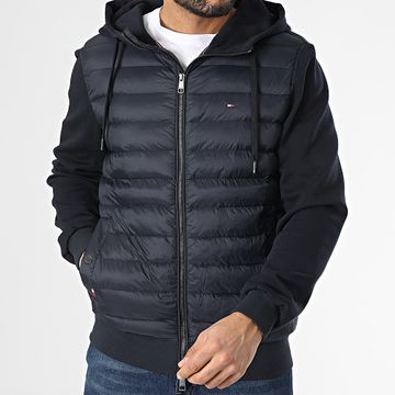 Tommy Hilfiger - Mix Media 9007 Giacca con zip e cappuccio blu navy