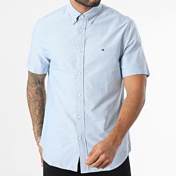 Tommy Hilfiger - Camicia Heritage Oxford a manica corta 6272 Blu erica chiaro