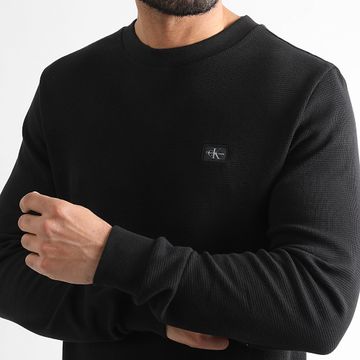 Calvin Klein - Felpa girocollo Waffle 7117 Nero