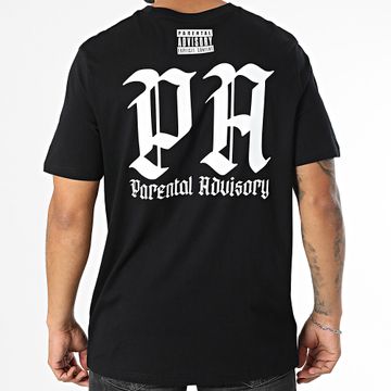 Parental Advisory - Tee Shirt Oversize Large Logo Gothic Back Nero