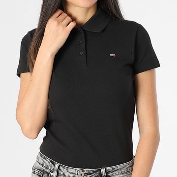 Tommy Jeans - Polo Essential 0160 Slim donna a manica corta nero
