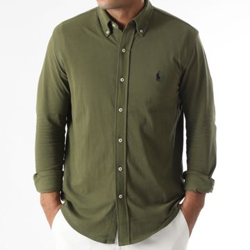 Polo Ralph Lauren - Camicia Oxford a maniche lunghe Verde Khaki
