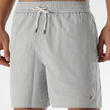 Polo Ralph Lauren - Pantaloncini da bagno a righe Original Player Bianco Verde Khaki