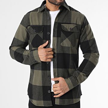 Jack And Jones - Camicia a quadri Darren a maniche lunghe verde cachi nero
