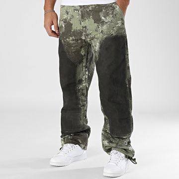 2Y Premium - Jeans mimetici verde cachi dal taglio rilassato