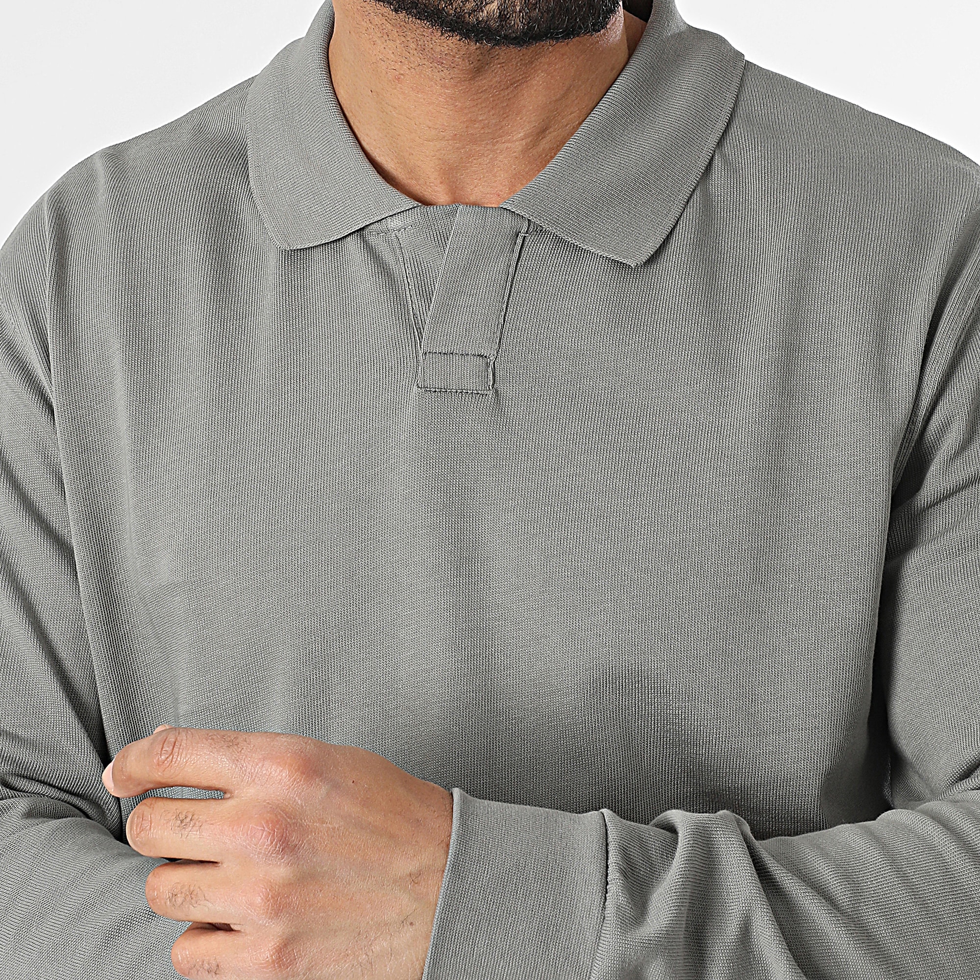 Classic Series - Polo a maniche lunghe grigio