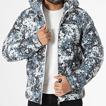Frilivin - Cappotto con cappuccio beige antracite grigio mimetico
