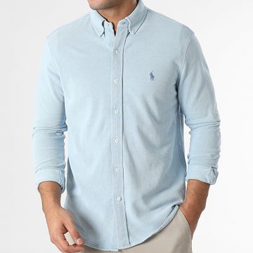 Polo Ralph Lauren - Camicia a maniche lunghe in Oxford azzurro