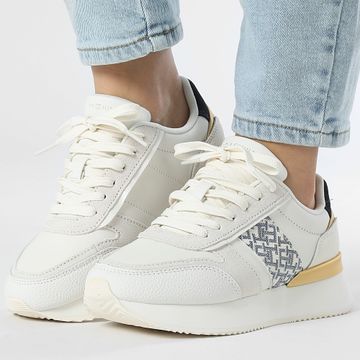 Tommy Hilfiger - Scarpe da ginnastica Lux Monogram Runner 8387 Ecru Donna