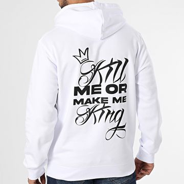 Yoann Kongolo (YK) - Kill Me Or Make Me King Felpa con cappuccio bianco nero