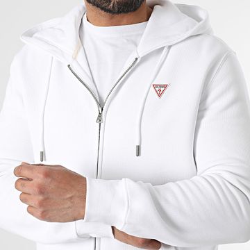 Guess - M4YQ28-K9V31 Felpa con cappuccio e zip bianca