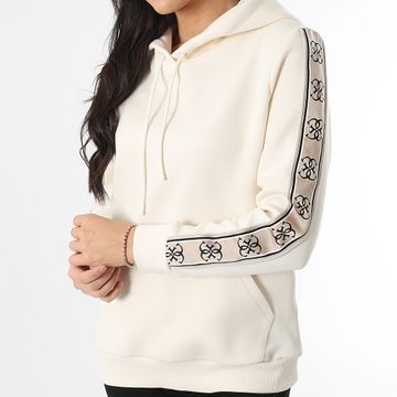 Guess - Felpa con cappuccio a righe da donna V4YQ11-KB3P2 Beige