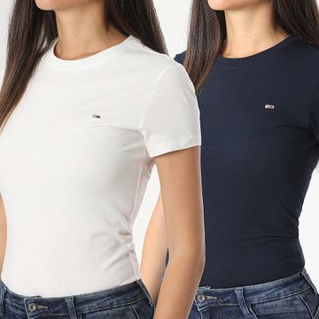Tommy Jeans - Set di 2 camicie da donna slim 1366 bianco blu navy