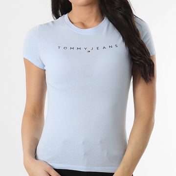 Tommy Jeans - Maglietta donna Slim Linear 8398 Blu chiaro