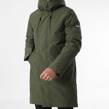 Aigle - Parka lungo con cappuccio AQ172 Verde Khaki