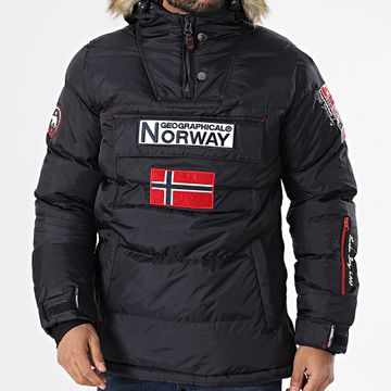 Geographical Norway - Piumino con cappuccio in pelliccia Bilboquet blu navy