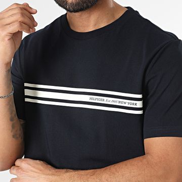 Tommy Hilfiger - Maglietta con riga centrale sul petto 7443 blu navy