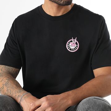 Looney Tunes - Tee Shirt Oversize Badge Bugs Nero Rosa