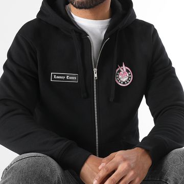 Looney Tunes - Bugs Badge Hooded Zip Top Nero Rosa
