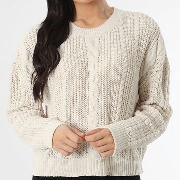 Only - Maglione Elly Life Beige Donna