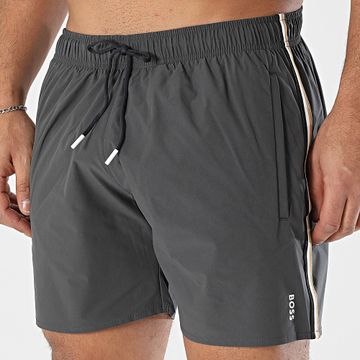BOSS - Pantaloncini da bagno con bande iconiche 50515291 Grigio antracite